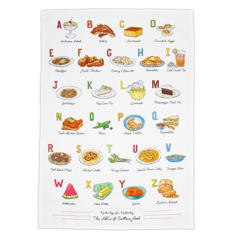 ABCs of Southern Food Tea Towel
