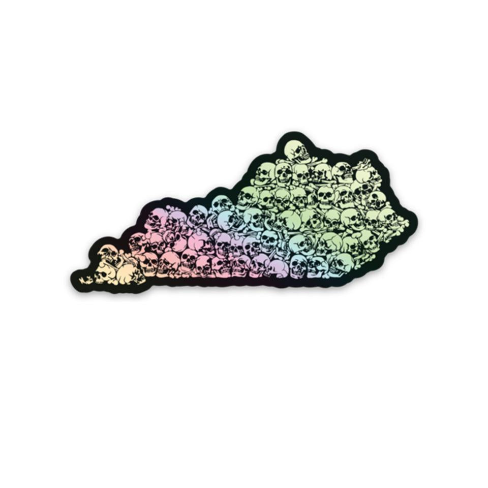 Holographic KY Skulls Sticker