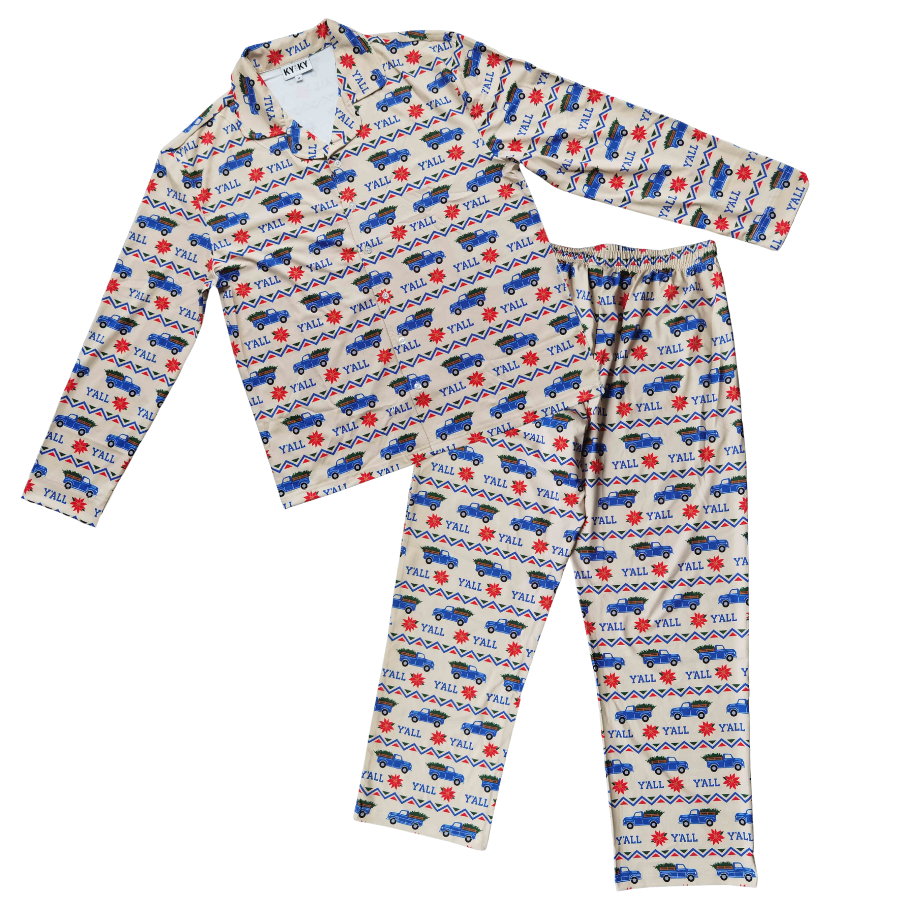 Y'alliday Truck Pajama Set