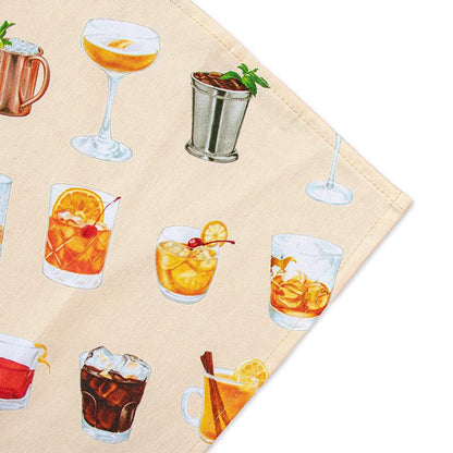 Classic Bourbon Cocktails Tea Towel