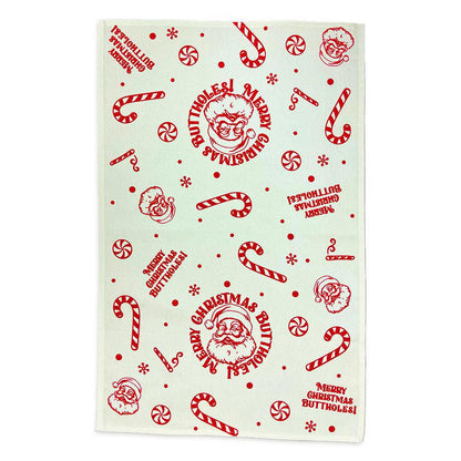 Merry Christmas Buttholes! Tea Towel