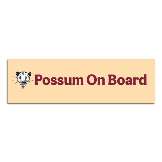 Opossum On Board Bumper Sticker