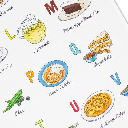 ABCs of Southern Food Tea Towel