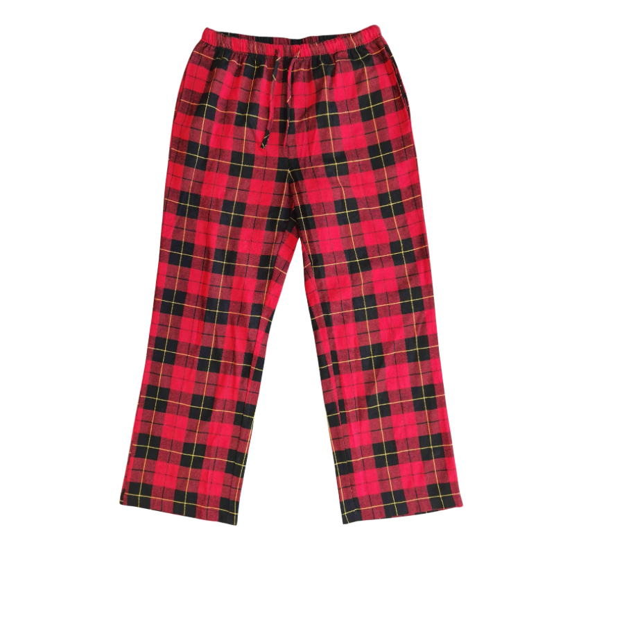 Christmas Plaid Pajama Bottoms (Red)