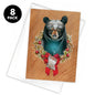 Cocaine Bear "White" Christmas Greeting Card (Pack of 8)