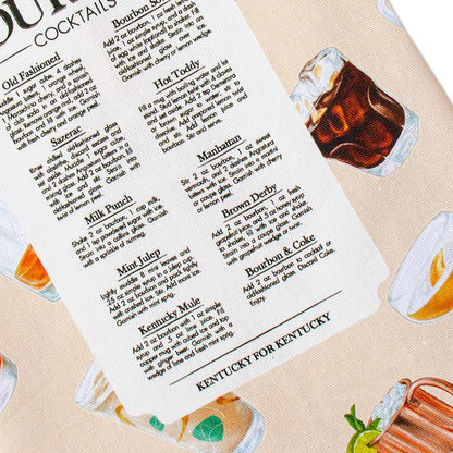 Classic Bourbon Cocktails Tea Towel