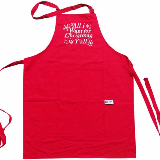 All I Want For Christmas Is Y'all Apron (Embroidered)