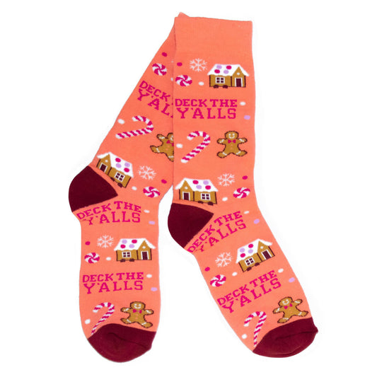 Deck the Y'alls Gingerbread Socks