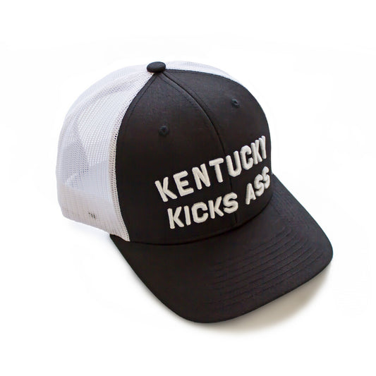 Kentucky Kicks Ass Trucker Hat (Black)