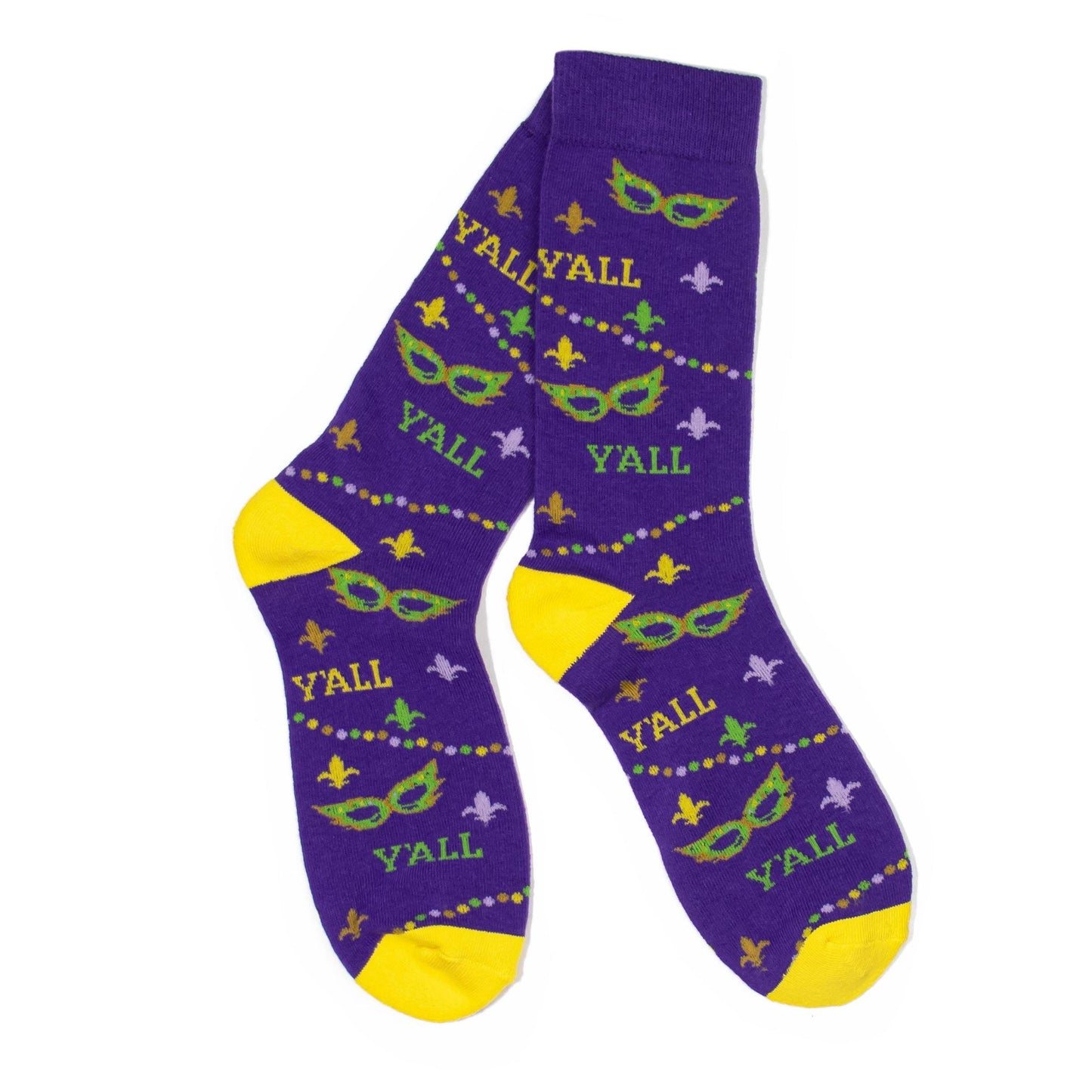 Mardi Gras Y'all Socks