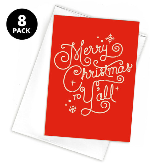 Merry Christmas to Y'all Greeting Card (Pack of 8)